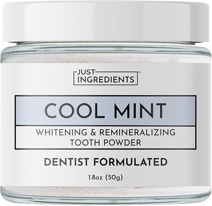 Just Ingredients Remineralizing Tooth Powder - Fluoride-Free, Whitens, Vegan, Clean - 1 oz Whitening