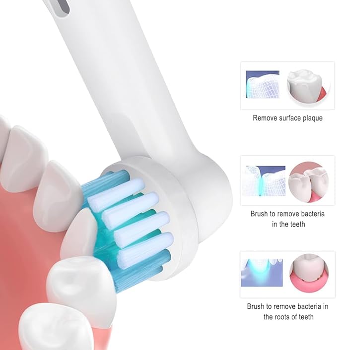 Toothbrush Replacement Heads Refills for Oral B - Precision Clean Brush Head for Gentle & Effective Cleaning and Optimal Dental Care, by DeBizz (8)