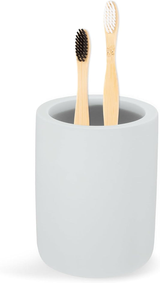 Toothbrush Holder, Diatomite Bathroom Organizer, Toothbrush & Toothpaste Holder Cup, Vanity Storage Solution for Bathrooms, Light Grey, 1Pc