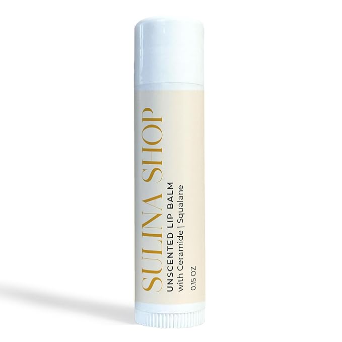 Unscented Lip Balm Hydrating for Dry Lips - Lip Moisturizer with Castor Oil and Beeswax, Chapped Lip Repair, Restores Smoothness, Barrier Protection, Fragrance-Free and Gentle