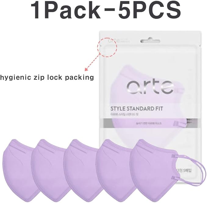 [10 Pcs] Korea Face Mask for Adults – Bird Beak type 2D Protective Health Face Mask for Dust and Smoke – 4-Layer Protective Filter – Ideal Fit for Comfortable Wear - Violet