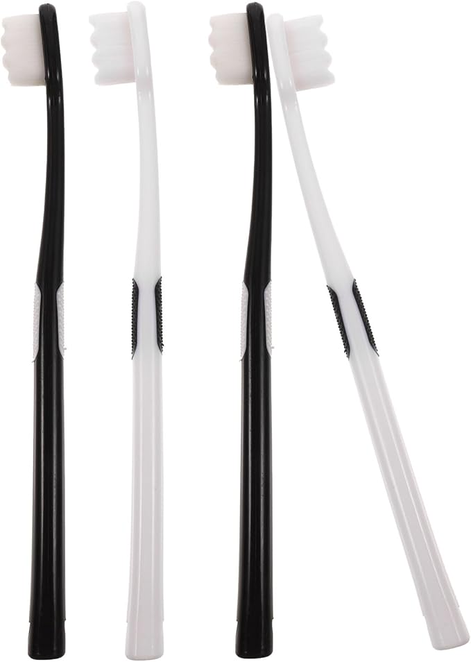 Wavy Soft Bristle Toothbrush 4pcs for Adults and Pregnant Women, Postpartum Oral Care Tool with Thousands of Bristles, Mild Teeth Cleaning for Sensitive Gums Random Style