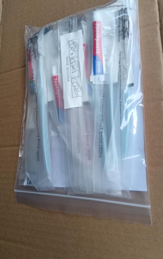30 Pack Disposable Toothbrushes with Toothpaste Floss Individually Wrapped, 2 Color Toothbrush,10g Toothpaste,Floss Pick,Bulk Toothbrush Kit for Homeless,Airbnb,Hotel,Guest