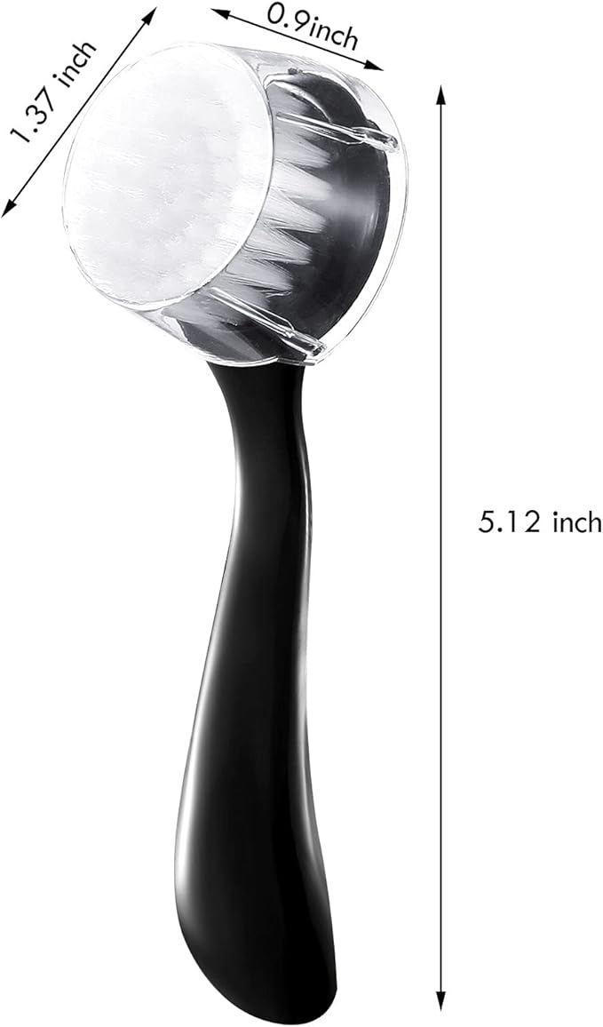 3 Pieces Facial Cleansing Brush Acrylic Handle Face Scrubbers Soft Bristle Exfoliator Cleaner Brush Scrub Exfoliating Facial Scrubber for Face Care Makeup Skincare Removal(Black)