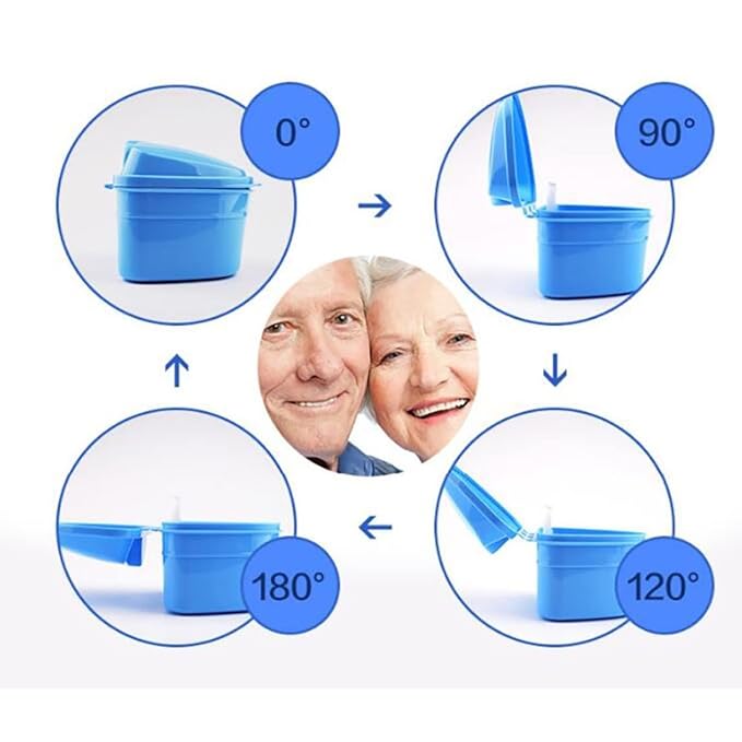 1PC Strong Denture Box With Simple Retrieval Tab Denture Bath Case False Teeth Storage Premium Mouth Guard Box Perfect To Safe Guard Dentures And Valuables(White)