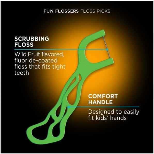 DenTek Kids Fun Flossers, Wild Fruit Flavor 40 Count (Pack of 3)