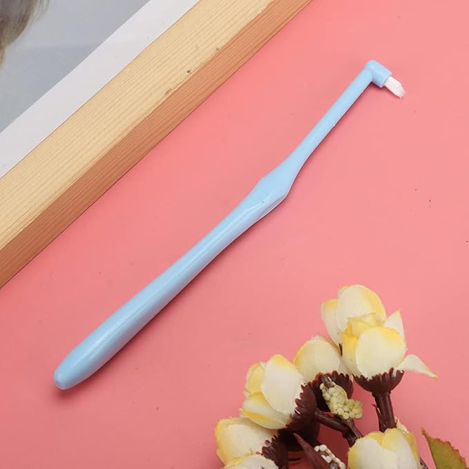 Yinhing 3Pcs Toothbrush with Small for Teeth Braces Premium Toothbrushes for Kids and Adults Ergonomic Design Effective Plaque Removal Soft White Color (Blue)