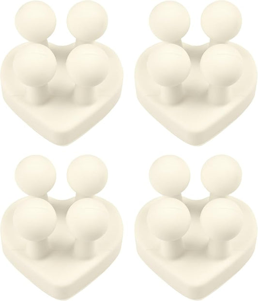 Silicone Toothbrush Holders Waterproof Toothbrush Hook Waterproof Hooks for Bathroom, Kitchen, Living Room & Office (White Heart)