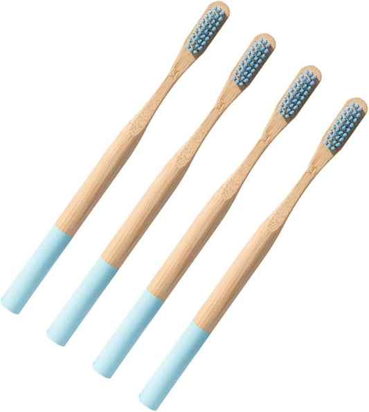 Biodegradable Toothbrush Set Soft Bristles for Adults Ergonomic Anti-Slip Handle for Travel and Home Use