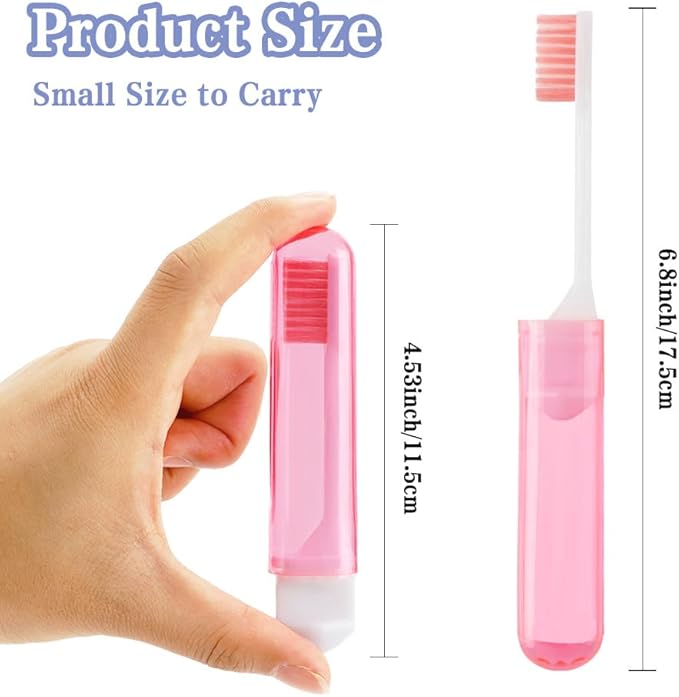 Travel Toothbrush 3Pcs Travel Toothbrush Set Mini Toothbrushes Soft Portable Toothbrushes Travels with Tooth Brush Cover Small Folding Toothbrush Individually Wrapped for Travels Black Orange Pink