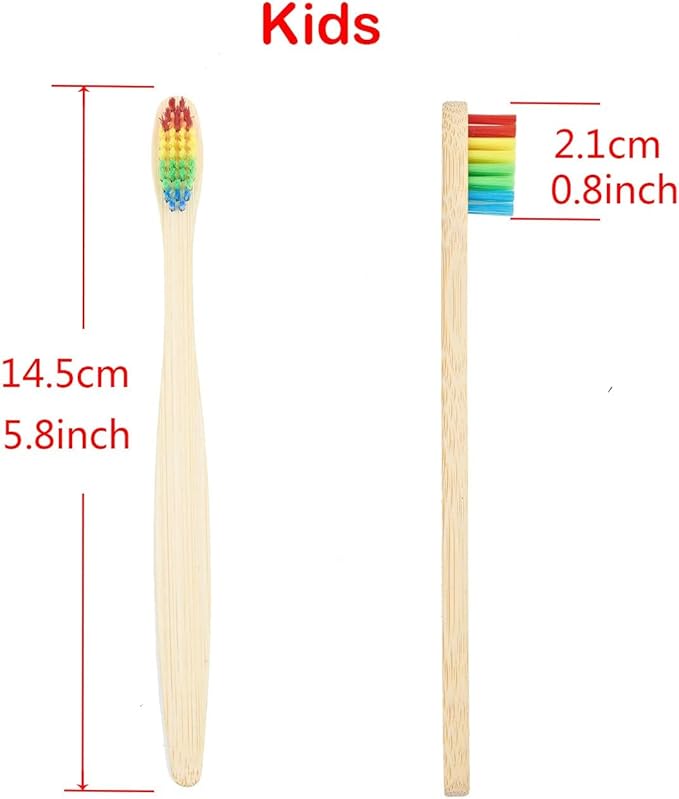 SEVENHEAD Bamboo Toothbrushes Adults & Kids Family Set 6+4 PCS Soft Bristles Wooden Toothbrushes, Natural Biodegradable BPA Free Eco Friendly Toothbrushes Colorful