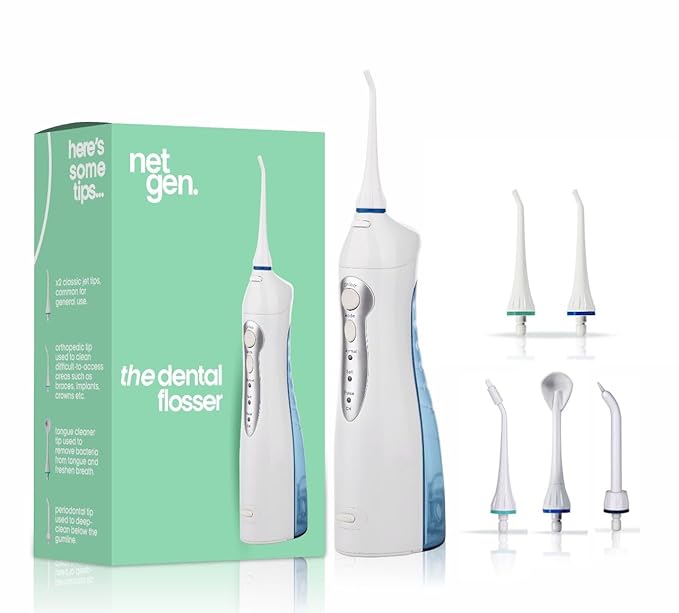 Cordless Water Flosser for Best Cleaning of Teeth Gums Professional Dental Oral Irrigator, IPX7 Waterproof Flosser with 3 Modes, Portable with Rechargeable Batteries,Jet Flosser for Home/Travel/Gift
