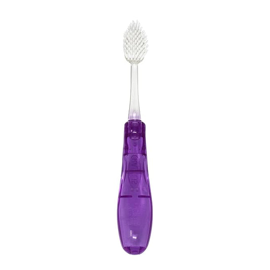 RADIUS Tour Travel Brush & Case with Replaceable Brush Head ADA Accepted Toothbrush Improve Gum Health - Purple - Pack of 1