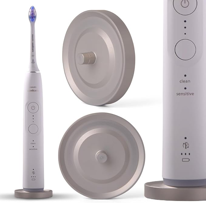 Silver Toothbrush Holder Compatible for Philips Electric Toothbrush & Sonicare, Hygienic Drip Capturing Philips Toothbrush Holder for Bathroom, Aluminum Freestanding Philips Toothbrush Stand