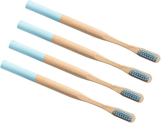 FUOYLOO Toothbrush Set for Adults Biodegradable Ergonomic Painted Handles Soft Bristles for Travel and Home