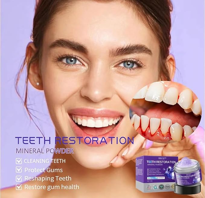 BBOJI Teeth Restoration Mineral Powder, Advanced Tooth Restoration Powder - Effective in Strengthening Teeth and Gums, Protect Gums and Freshen Breath (4 Pack)