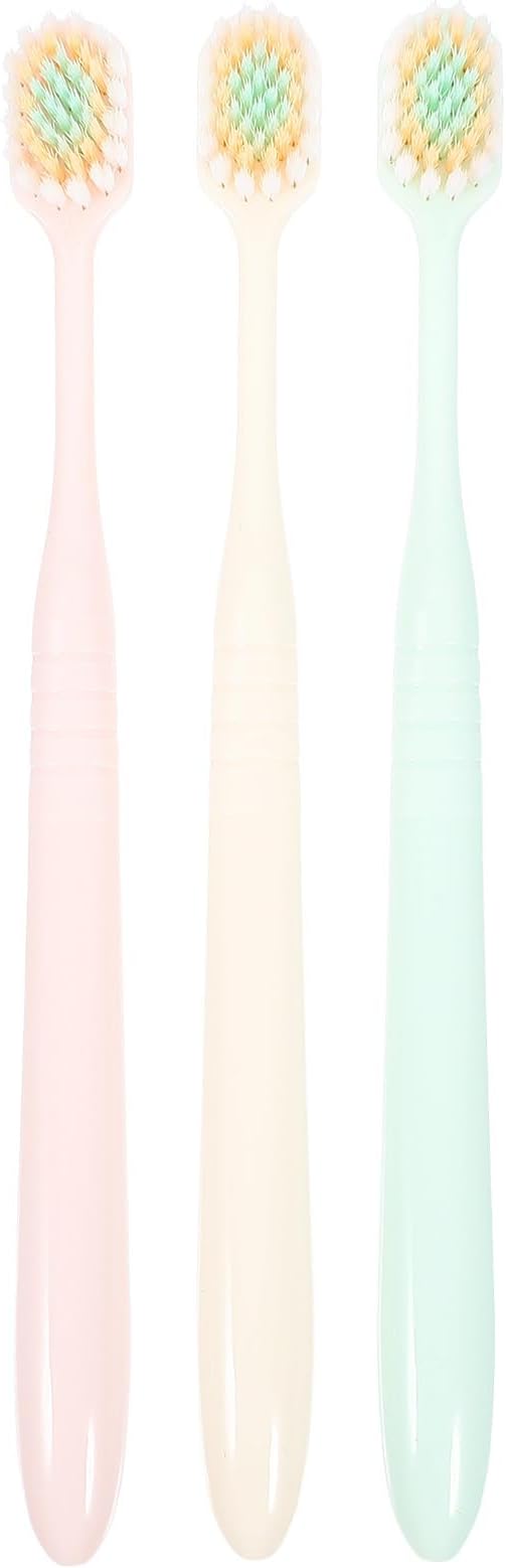 3Pcs Soft Bristle Toothbrushes Wide Thin Brush Head Extra Soft Bristles Adult Manual Toothbrushes for Home and Travel Gum Care