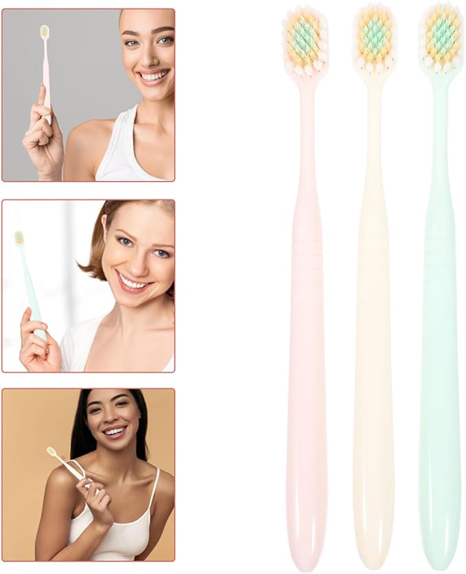 Mipcase Soft Bristle Toothbrush Wide Brush Head 9pcs, Adult Manual Toothbrushes for Gum Care, Household Teeth Brush for Daily Oral Cleaning