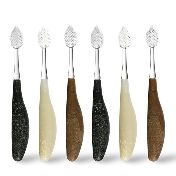 RADIUS Toothbrush Source Floss Brush BPA Free & ADA Accepted Improve Gum Health & Reduce Gum Issues - Super Soft - Assorted Colors - Pack of 6