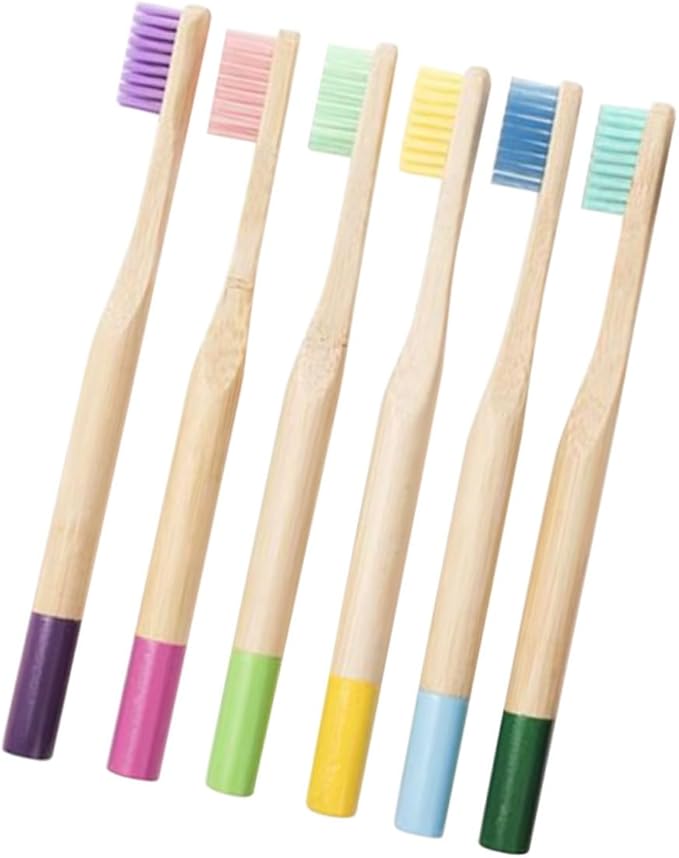 Homoyoyo 6PCS Toothbrush with Colorful Ergonomic Handles Soft Bristles for Gentle Oral Hygiene Environmentally Friendly Toothbrushes