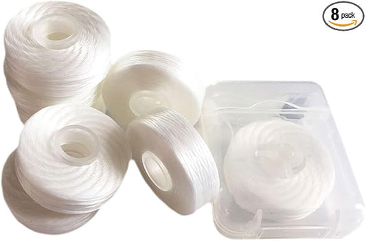 8Pcs/Pack Dental Flosser Mint Flavor Dental Floss Built-in Spool Flat Wire Replacement Core Dental Floss 50M Each(Comes with a Box for Easy Carrying) (White)