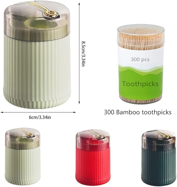 Portable Floss Dispenser with 100 Pcs Dental Floss, Dental Floss Dispenser Dental Floss Picks Case,Portable Automatic Floss Dispenser Floss Organizer Travel Floss Case (Red+Light Green)