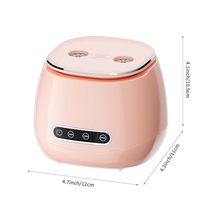 Ultrasonic Retainer Cleaner 48kHz Ultrasonic Cleaner Dental Ultrasonic Retainer Cleaner Machine Dental Cleaning Pod for Denture with Digital Timer, Dual Cleaning Mode for All Dental Appliances (Pink)