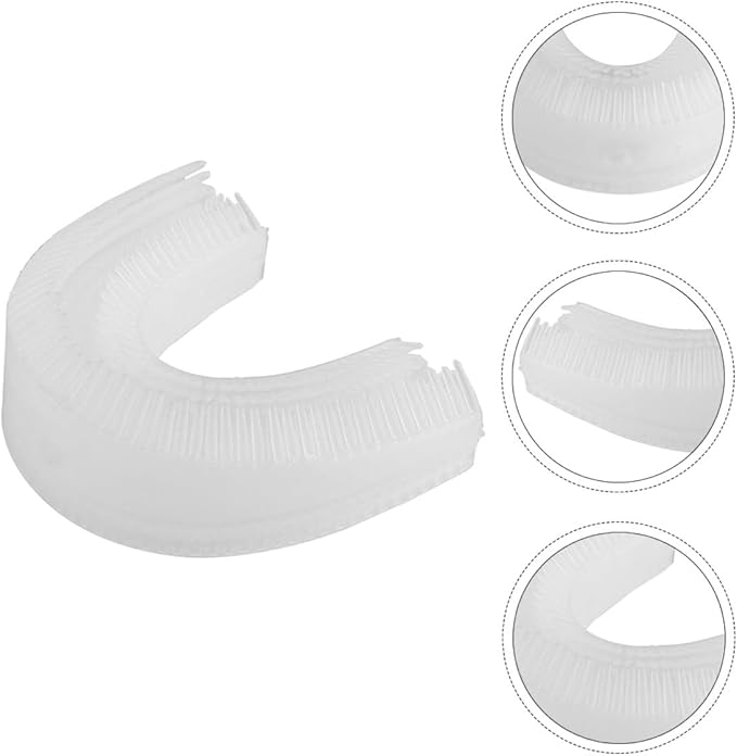 UPKOCH 2pcs U-Shape Toothbrush Replacement Heads Soft Silicone Electric Toothbrush Accessories Portable Oral Care Brush Heads Easy to Install for Gentle Gum Massage