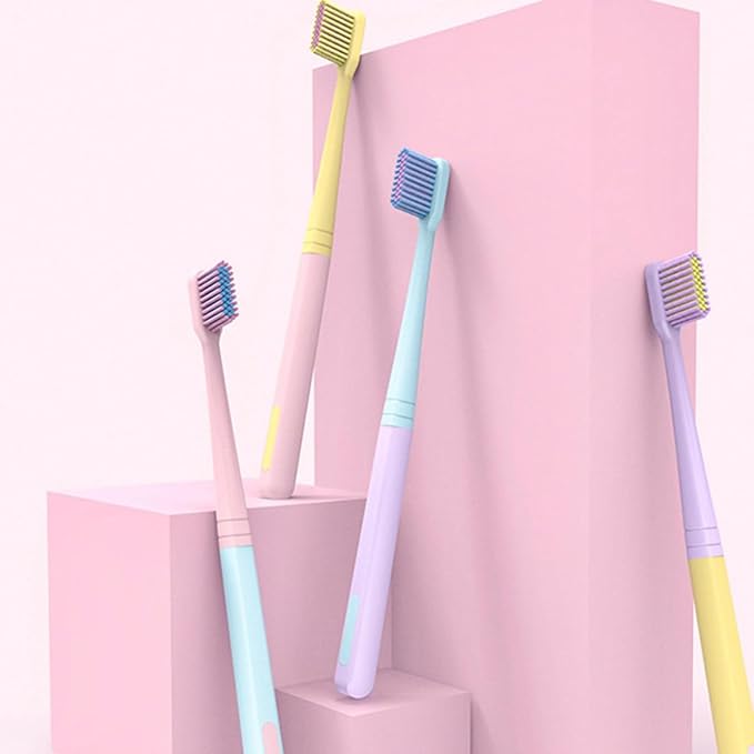 Flexible Small Head Toothbrush 8pcs for Adults with Soft Bristles, Gum Care Manual Toothbrush Set for Home and Travel Use