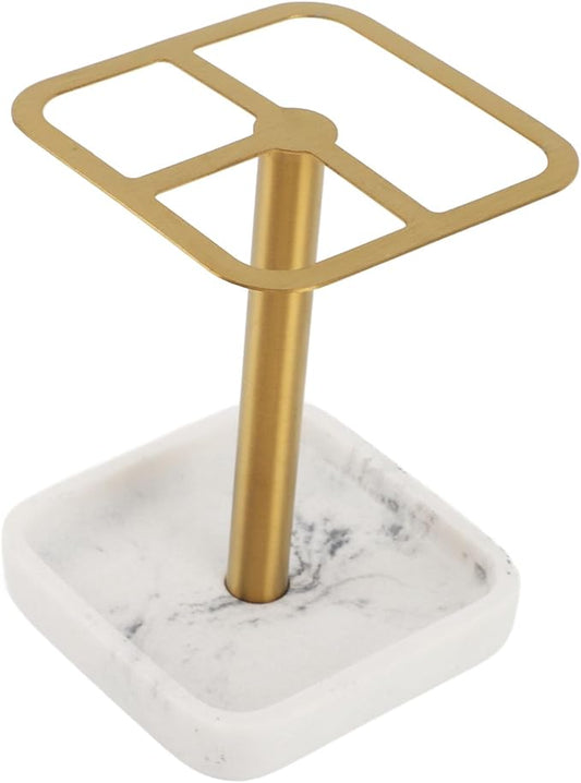 Toothbrush Holder Stainless Steel Bathroom Toothbrush Storage Organizer Toothpaste Holder Stand Rack for Bathroom Vanity, Countertops (Gold)