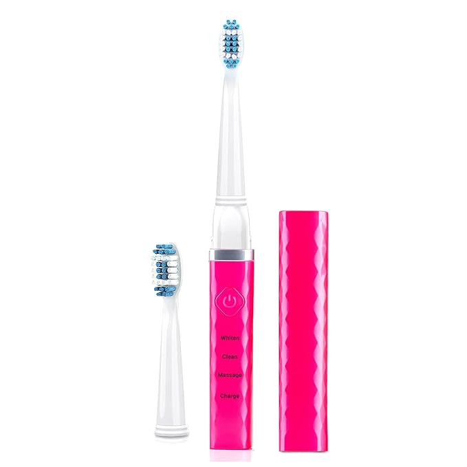 Pop Sonic USB Charge Anywhere Toothbrush (Pink) - Rechargeable Toothbrush w/Up to 40,000 Brush Strokes/Minute -Long-Lasting Dupont Nylon Bristles -Teens & Adult with Quadrant Pacer