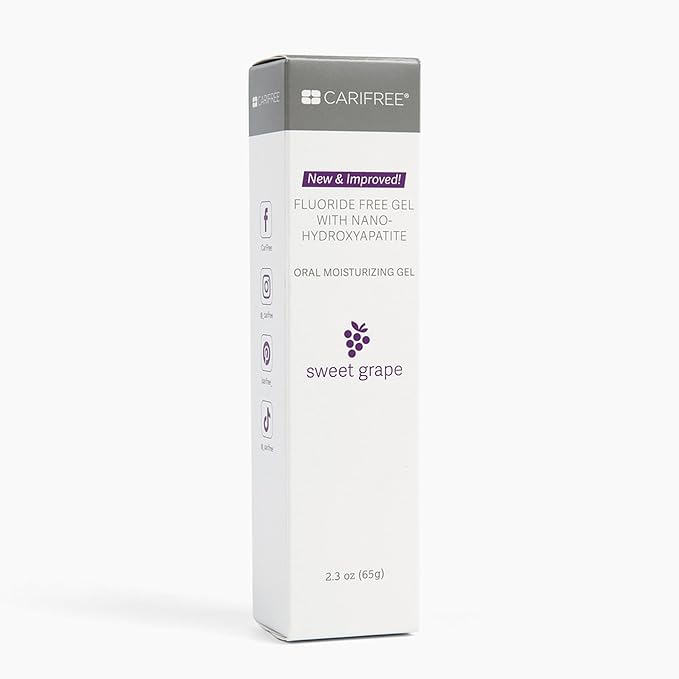 CariFree Fluoride Free Gel (Sweet Grape): Nano Hydroxyapatite Toothpaste, Neutralizes pH, Freshens Breath and Moistens Mouth, Dentist Recommended (Pack of 4)