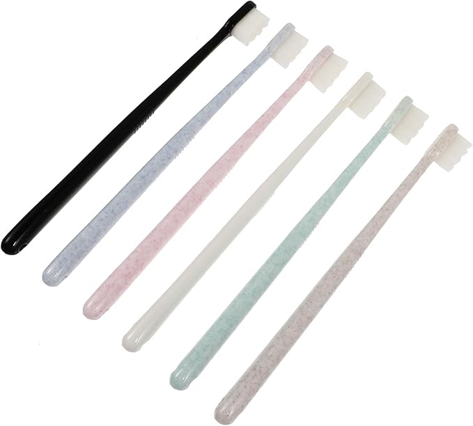 6pcs Soft Bristle Toothbrushes for Adults Miniature Wave-Shaped Small Head Design Gentle Gums Deep Cleaning Oral Care with Portable Individual Packaging