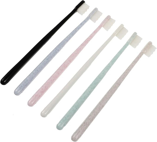 6pcs Soft Bristle Toothbrushes for Adults Miniature Wave-Shaped Small Head Design Gentle Gums Deep Cleaning Oral Care with Portable Individual Packaging