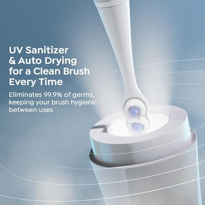 SuperMouth® ULTIM8 SmartBrush™ Electric Toothbrush - Patented SuperBristles® Clean Teeth 40X Better, Dual Sonic Modes, Pressure Sensor, Stunning Design - Teens & Adults - Rose Gold