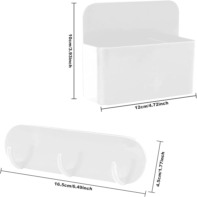Magnetic Wall-Mounted Toothbrush Holder with Magnetic Hooks for Cruise ，Cruise Ship Essentials 2025- No Drilling Needed for Royal Caribbean & Alaska Cruise Ships, Caribbean Royal Must-Haves（White）