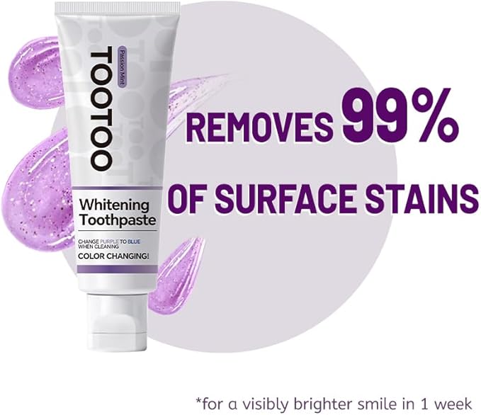 TooToo Niacinamide Whitening Toothpaste – Natural Toothpaste Fluoride Free for Stain Removal, Enamel Safe Fluoride Free for Adult Fresh Breath, 8.4oz(Pack of 2)