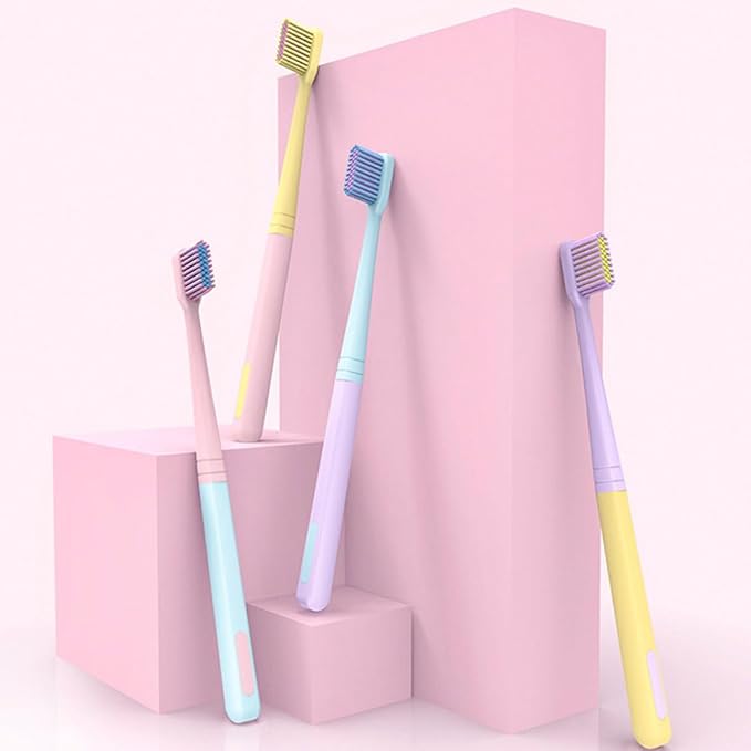 8PCS Soft Bristle Portable Toothbrushes for Adults Small Head Travel Toothbrush Mild Teeth Cleaning Tool Lightweight Household Oral Care