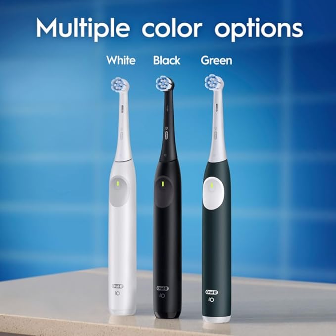 Oral-B iO Simple Clean Rechargeable Electric Powered Toothbrush, Pure White with 1 Gentle Care Brush Head and 1 White Travel Case - Automatic Pressure Sensor to Protect Gums - 3 Modes -2 Min Timer