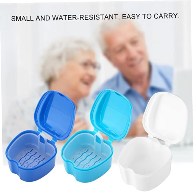 1PC Strong Denture Box With Simple Retrieval Tab Denture Bath Case False Teeth Storage Premium Mouth Guard Box Perfect To Safe Guard Dentures And Valuables(White)