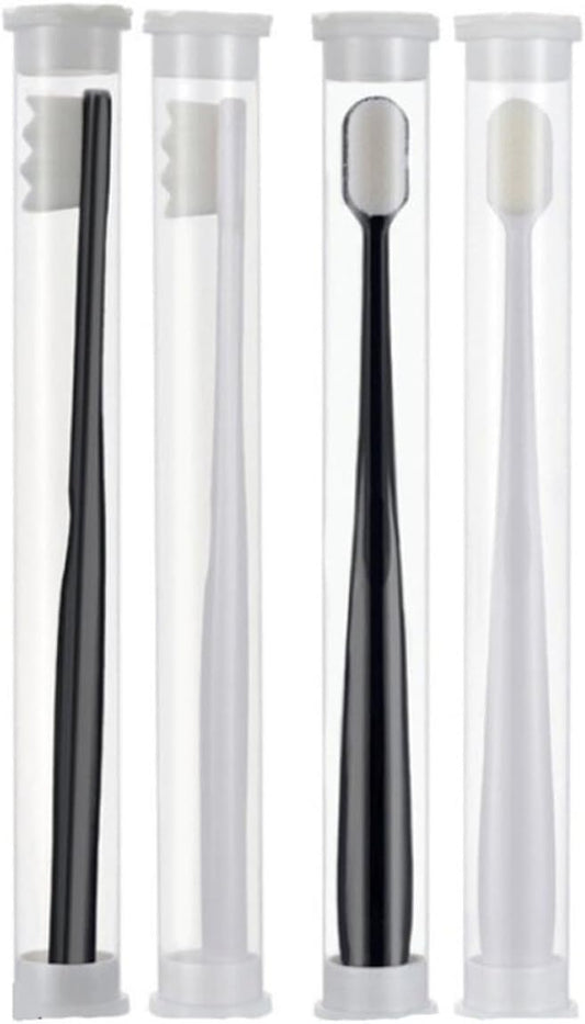 Alipis Soft Micro-Nano Toothbrush 4pcs Set with Flat Wavy Heads, Ultra-fine Supple Bristles for Travel and Household Oral Cleaning, Manual Teeth Cleaning Brush for Adults