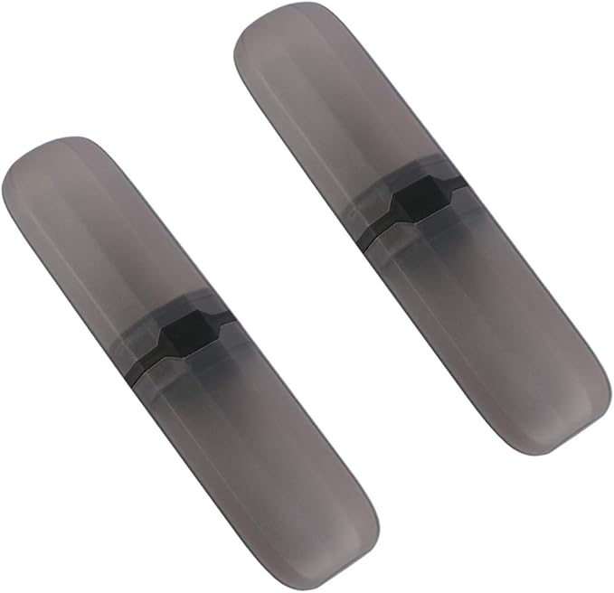 Yeeco Transparent Black Toothbrush Travel Case 2 Packs, Plastic Holder, 7.9"2.1"1.2" Portable for Traveling