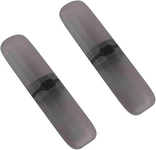 Yeeco Transparent Black Toothbrush Travel Case 2 Packs, Plastic Holder, 7.9"2.1"1.2" Portable for Traveling