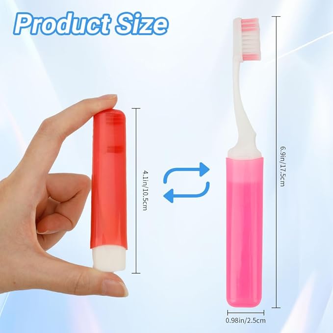 Travel Toothbrush 12PCS Travel Toothbrush Set Mini Toothbrushes Portable Travels Size Toothbrushes with Case Folding Traveling Tooth Brush Individually Wrapped Small Tooth Brush for Camping Home