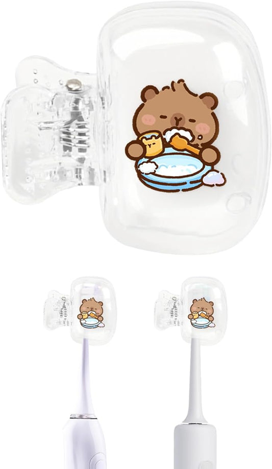 Upgrade Travel Toothbrush Head Covers Toothbrush Protector Cap Brush Pod Case Protective Portable Plastic Clip for Household Travel, Bathroom, School, Camping, Business (C, 4 Pack)