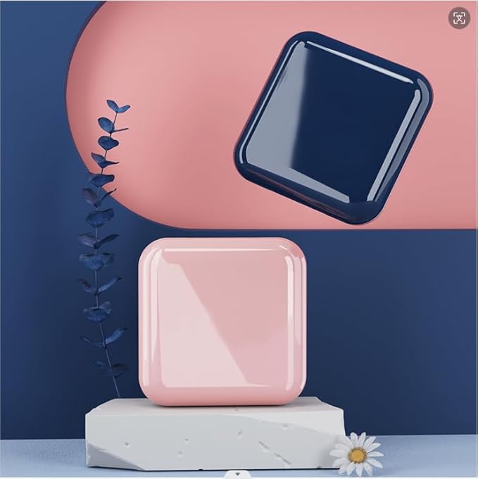 Retainer Case,Cute Mouthguard Case with Mirror,Slim Night Mouth Guard Case with Lid Hinge,Aligner Case,Inner Size 2.56, 2.36, 0.79inch