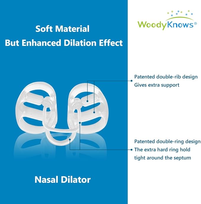 WoodyKnows Super-Support Nasal Dilator, Improves Sleep and Sports Airflow, Nasal Congestion and Nose-Related snoring aid (M 4Pack)