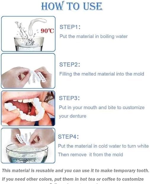 ‌2 Pairs Adjustable Temporary for Men & Women, Natural Comfortable Design to Restore Confident Smile (1)
