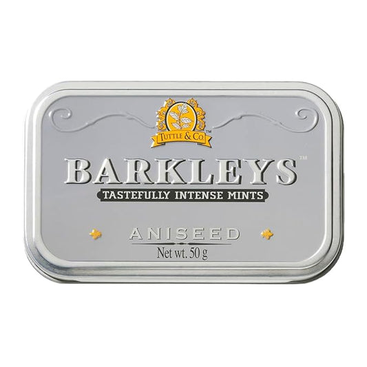 Barkleys Aniseed Breath Mints - Strong Aniseed Flavor Cool Mint Candy For Party, After Dinner, Wedding, Every Day Use - Vegan Breath Mints In Reusable Classic Travel Tins, 1 Pack - 50 Count Each