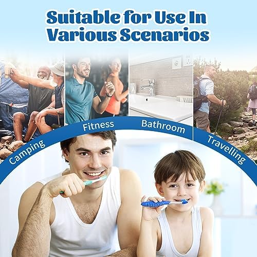 UCEC 6 Pack Toothbrush Covers - Protector Head Caps with Plastic Clip for Travel, Camping, Bathroom, School, Business